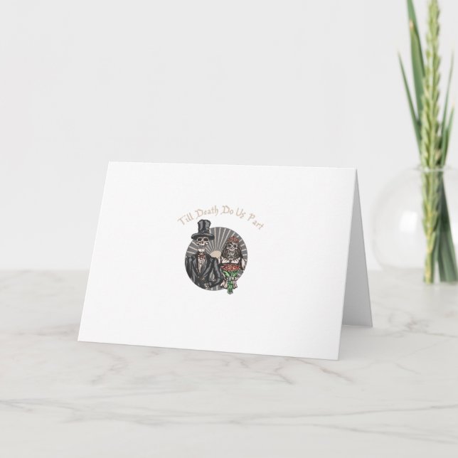 Till Death Do Us Part - Newlywed Skull Married Cou Card (Front)