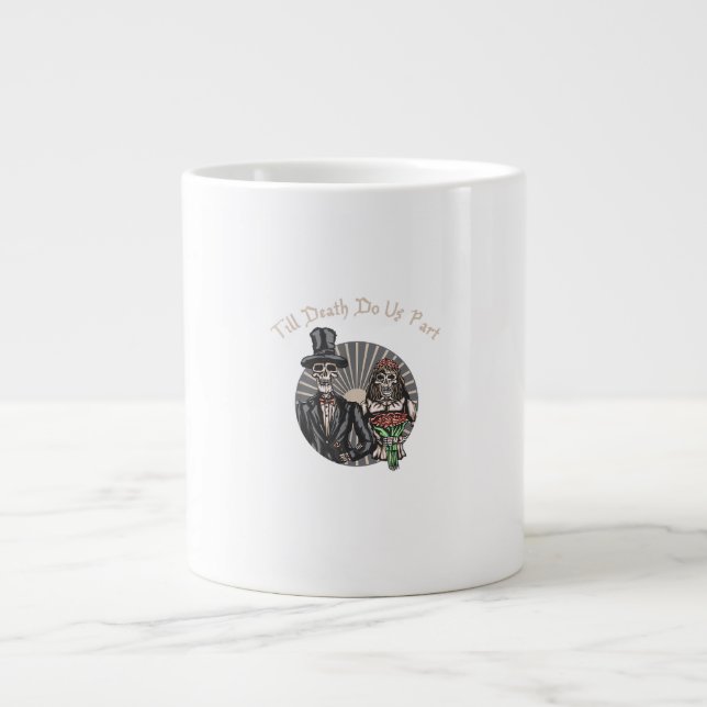 Till Death Do Us Part - Newlywed Skull Married Cou Large Coffee Mug (Front)