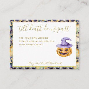 Till Death Do Us Part Purple Orange Wedding Fall Enclosure Card