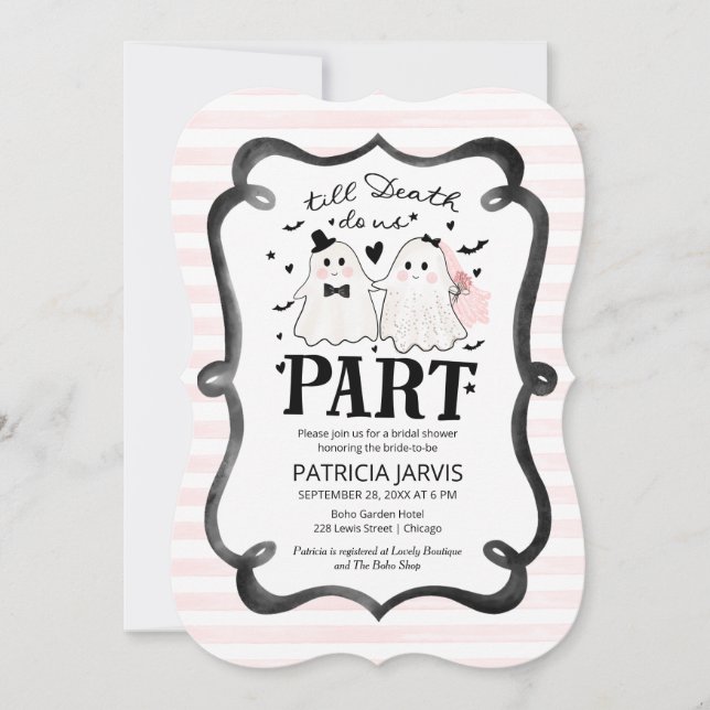 Till Death Do Us Part QR Code Bridal Shower Invitation (Front)