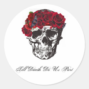 Till Death Do Us Part Red Rose Classic Round Sticker
