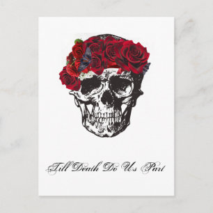 Till Death Do Us Part Red Rose Postcard