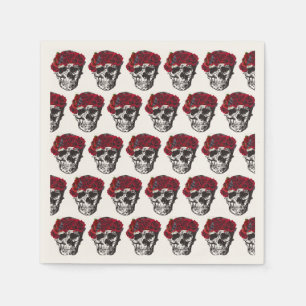 Till Death Do Us Part Red Rose Wedding Cake Napkin