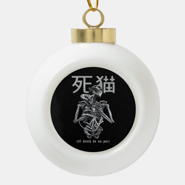 Till Death Do Us Part – Retro Romance Parody Ceramic Ball Christmas Ornament (Front)