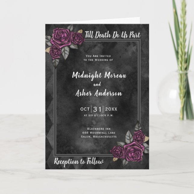 Till Death Do Us Part Roses Wedding Invitation (Front)