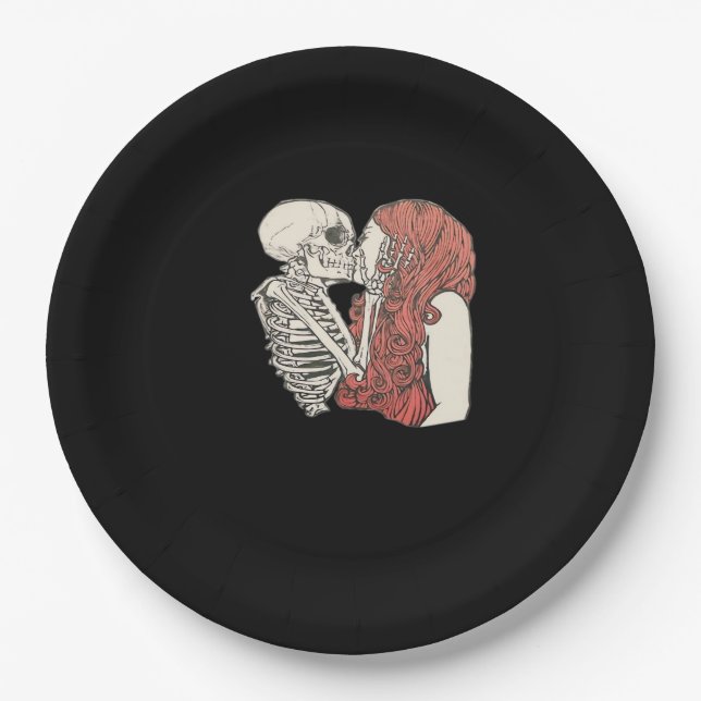 Till Death Do Us Part Skeleton Art Classic Paper Plate (Front)