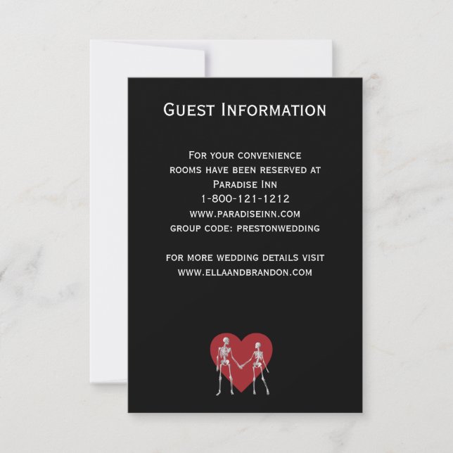 Till Death Do Us Part Skeleton Black Enclosure Invitation (Front)
