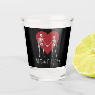 Till Death Do Us Part Skeleton Black Shot Glass