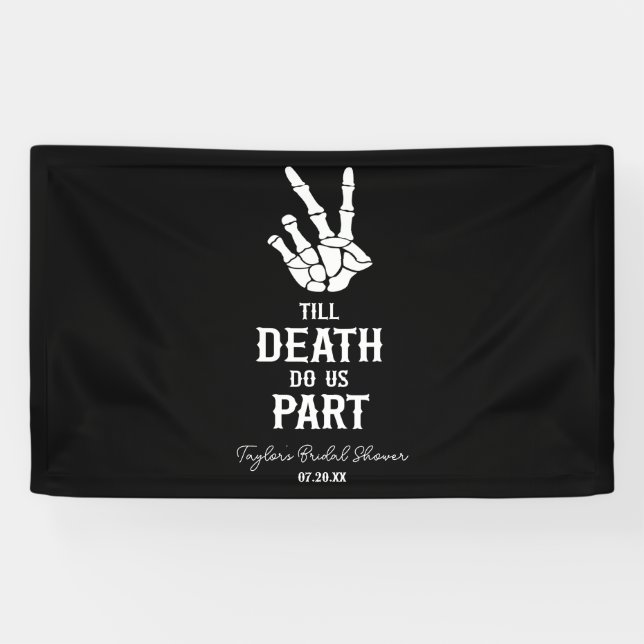 Till Death Do Us Part Skeleton Bridal Shower Banner (Horizontal)