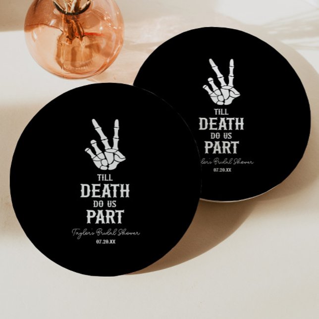 Till Death Do Us Part Skeleton Bridal Shower Paper Plate (Creator Uploaded)