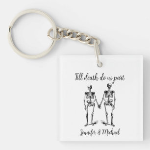 Till death do us part Skeleton Couple Name Black  Key Ring