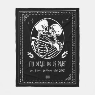 Till Death Do Us Part Skeleton Couple Personalised Fleece Blanket