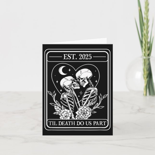 Till Death Do Us Part Skeleton Gothic Wedding Matc Card (Front)