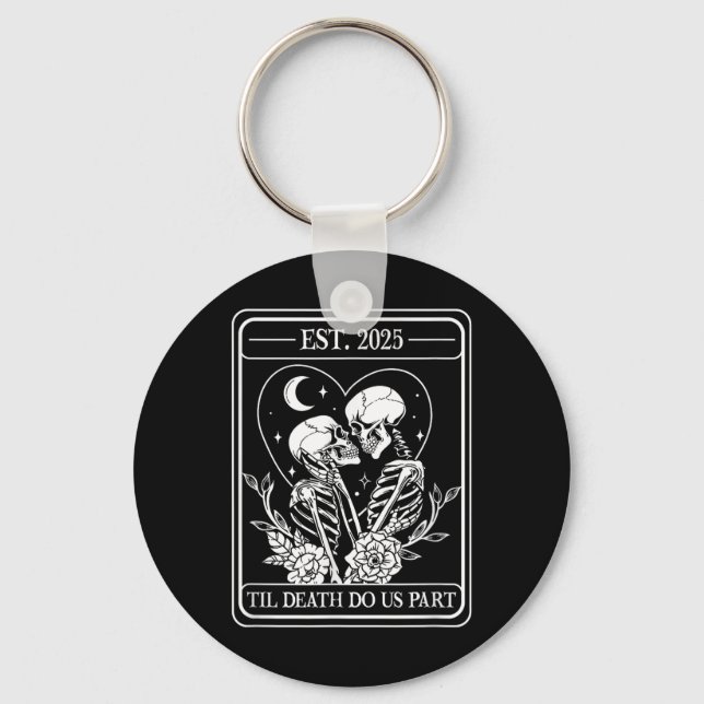 Till Death Do Us Part Skeleton Gothic Wedding Matc Key Ring (Front)