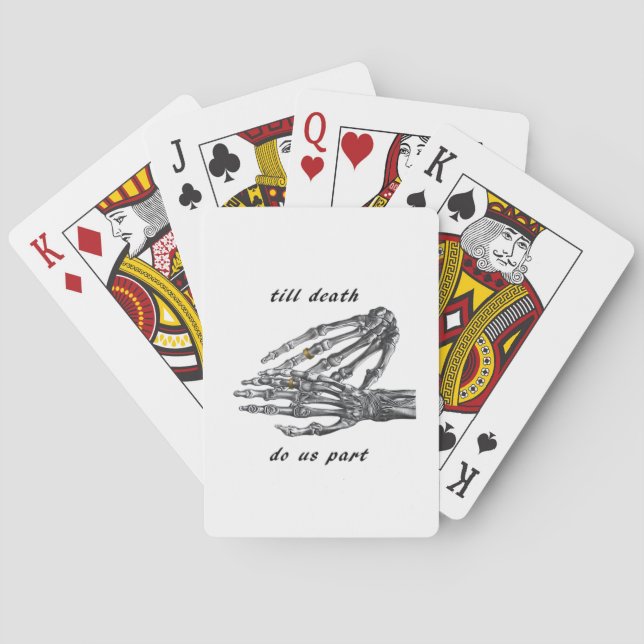 Till Death Do Us Part Skeleton Hands (Cream) Class Playing Cards (Back)