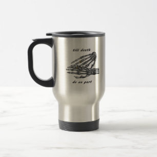 Till Death Do Us Part Skeleton Hands (Cream) Class Travel Mug