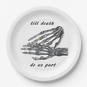 Till Death Do Us Part Skeleton Hands Cream Classic Paper Plate