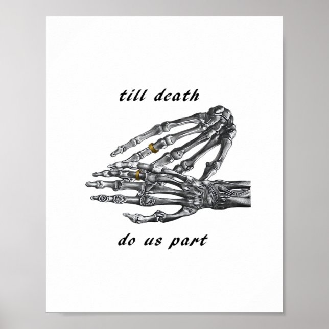 Till Death Do Us Part Skeleton Hands Cream Classic Poster (Front)