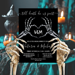 Till death do us Part Skeleton heart Hands Shower Invitation