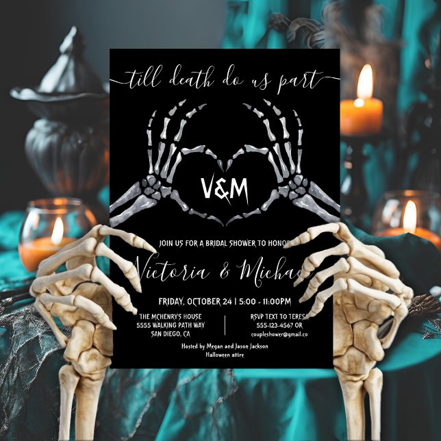 Till death do us Part Skeleton heart Hands Shower Invitation (Creator Uploaded)