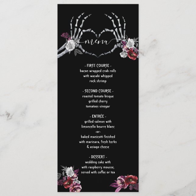 Till death do us Part, Skeleton Heart Menu (Front)