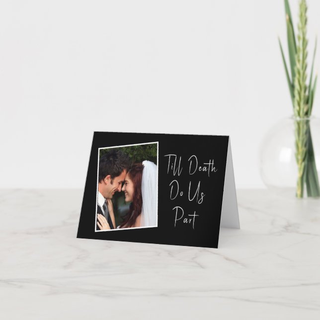 Till Death Do Us Part Skeleton Photo Thank You Card (Front)