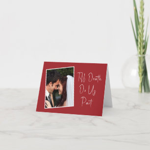 Till Death Do Us Part Skeleton Red Photo Thank You Card