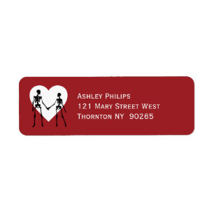 Till Death Do Us Part Skeleton Red Return Address  Return Address Label