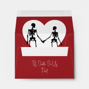 Till Death Do Us Part Skeleton Red RSVP Envelope 1