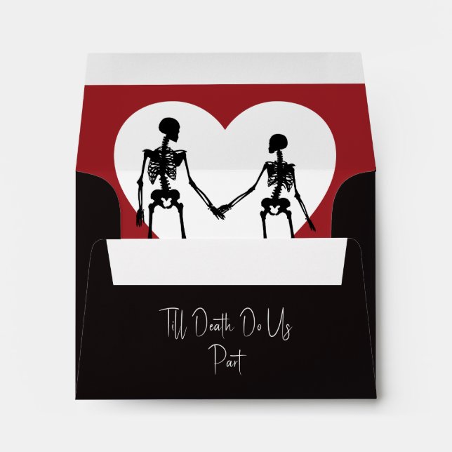 Till Death Do Us Part Skeleton Red RSVP Envelope 2 (Back (Bottom))