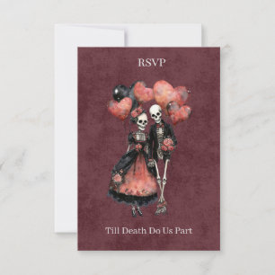 Till Death Do Us Part Skeleton RSVP Card