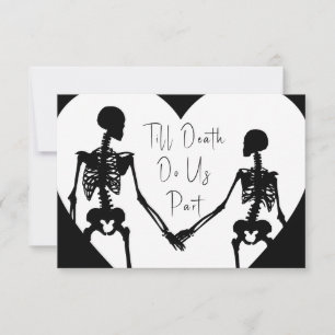 Till Death Do Us Part Skeleton Wedding White RSVP