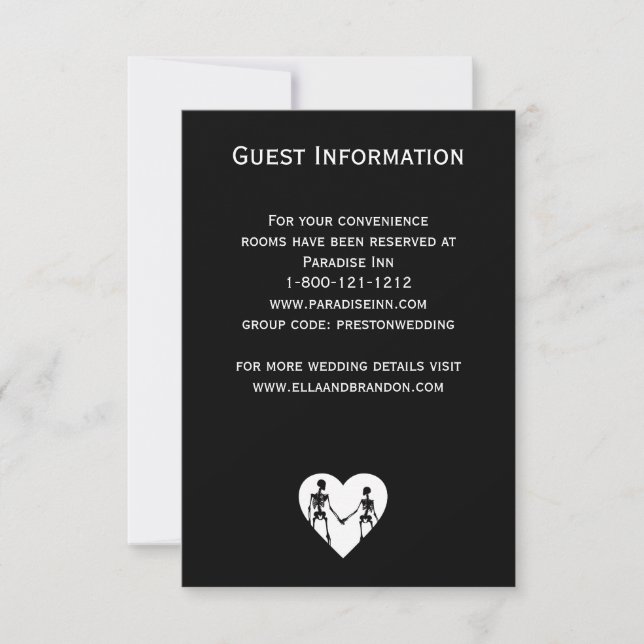 Till Death Do Us Part Skeleton White Enclosure Invitation (Front)