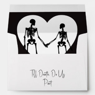 Till Death Do Us Part Skeleton White Invitation Envelope