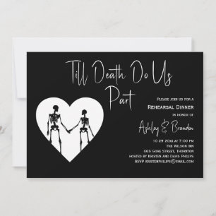 Till Death Do Us Part Skeleton White Rehearsal  Invitation