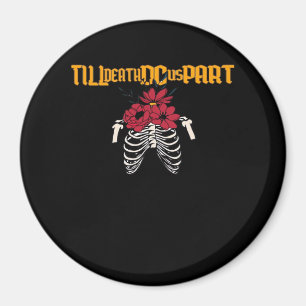 Till Death Do Us Part Skeleton With Red Flowers Cl Magnet
