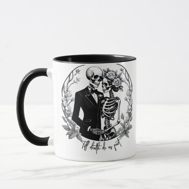 Till Death Do Us Part Skeletons Classic – Funny Bo Mug (Left)