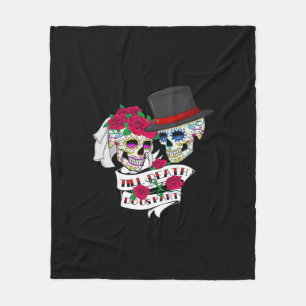 Till Death Do Us Part Skull Fleece Blanket