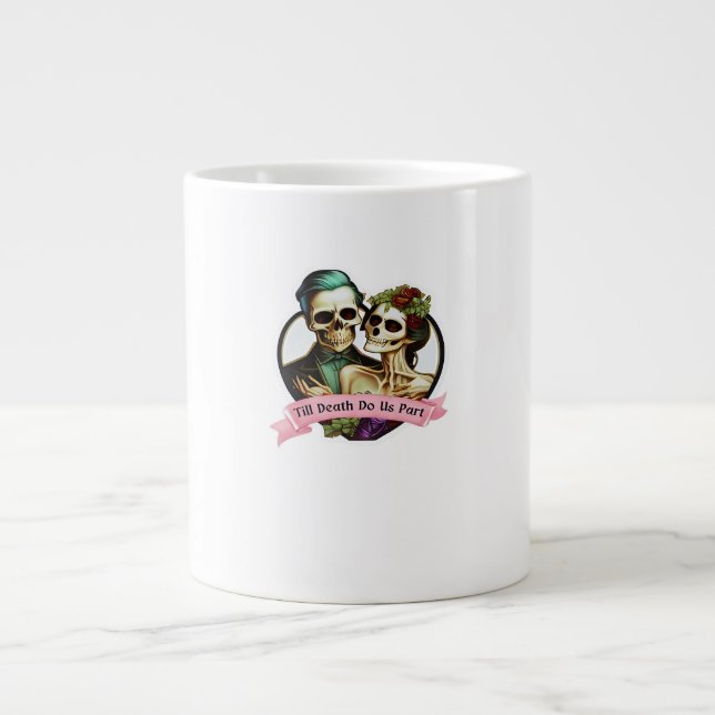Till Death Do Us Part Valentine Skeleton Classic  Large Coffee Mug (Front)