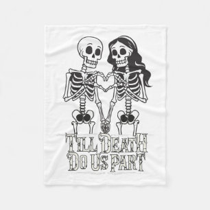 Till Death Do Us Part Valentine's Day Skeleton Cou Fleece Blanket