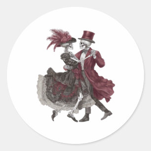 Till Death Do Us Part – Victorian Skeleton Couple  Classic Round Sticker