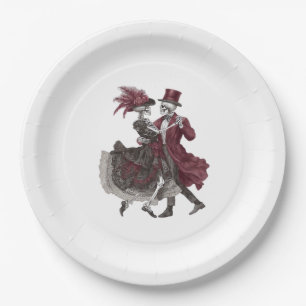 Till Death Do Us Part – Victorian Skeleton Couple  Paper Plate