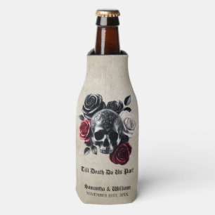 Till Death Do Us Part Vintage Halloween Wedding Bottle Cooler
