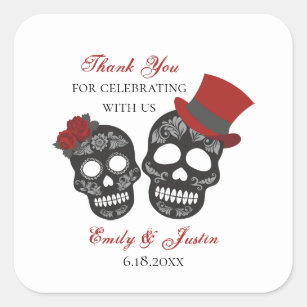 Till Death Do Us Part   Wedding Favour Square Sticker