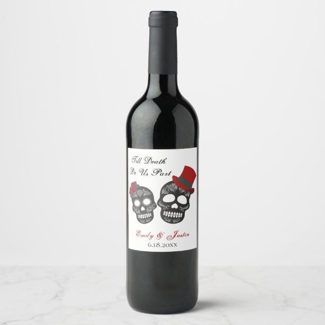 Till Death Do Us Part | Wedding Favour Wine Label (Front)