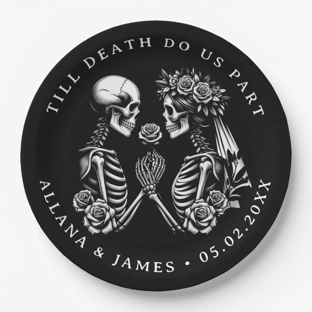 Till Death Do Us Part Wedding Paper Plate (Front)