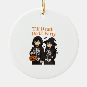 Till Death Do Us Party – Anime Halloween Couple Cl Ceramic Ornament