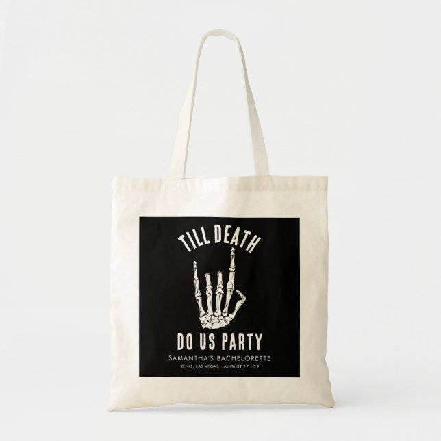 Till Death Do Us Party Bachelorette Party Custom Tote Bag (Front)