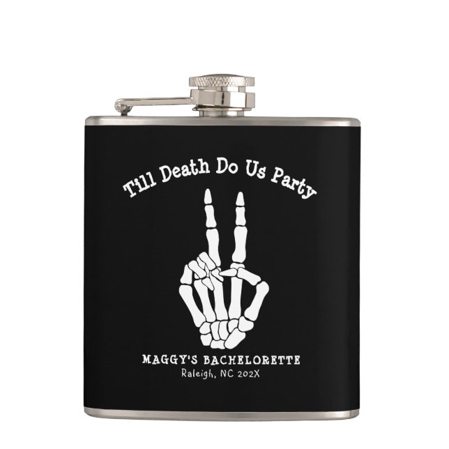 Till death do us Party Bachelorette Party  Hip Flask (Front)