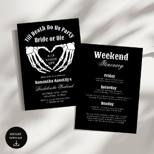 Till death do us Party Bachelorette Party  Invitation